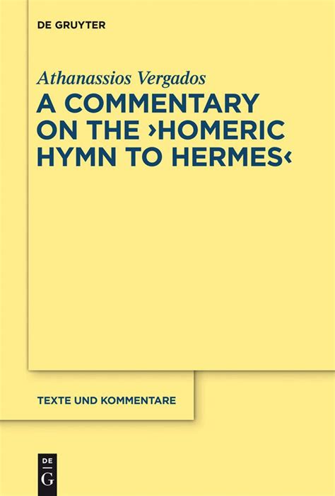 inno omerico a hermes|A. Vergados, The Homeric Hymn to Hermes. Introduction, Text .